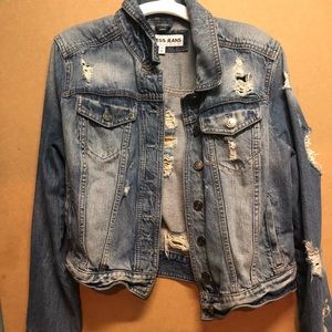 Distressed denim jacket